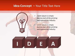 Woman Climbing Danger PowerPoint Template