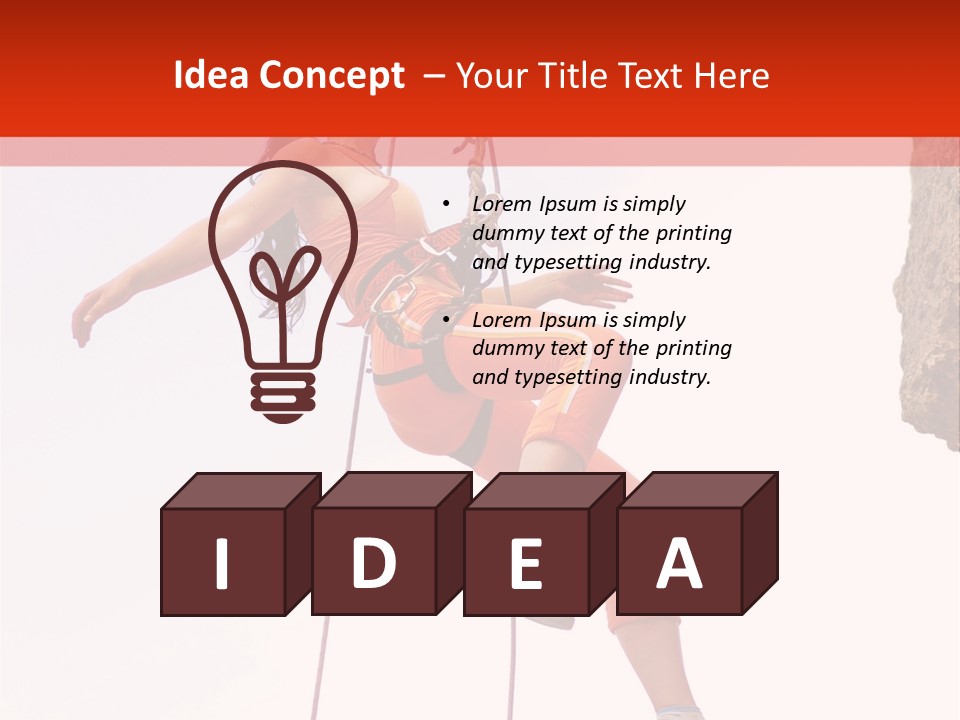 Woman Climbing Danger PowerPoint Template