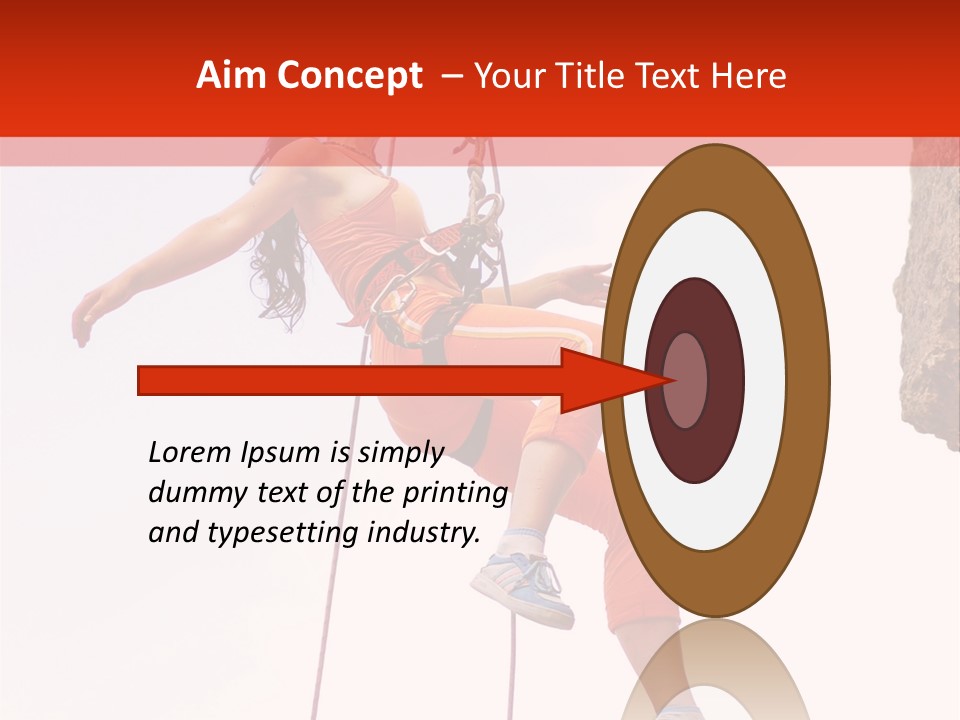 Woman Climbing Danger PowerPoint Template