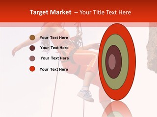 Woman Climbing Danger PowerPoint Template