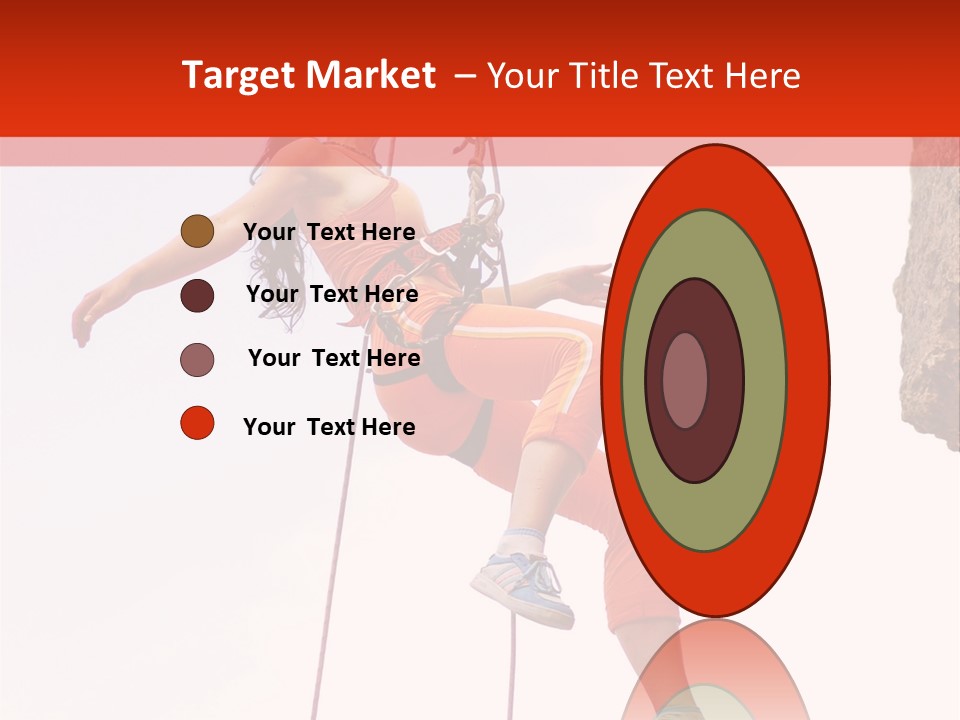 Woman Climbing Danger PowerPoint Template