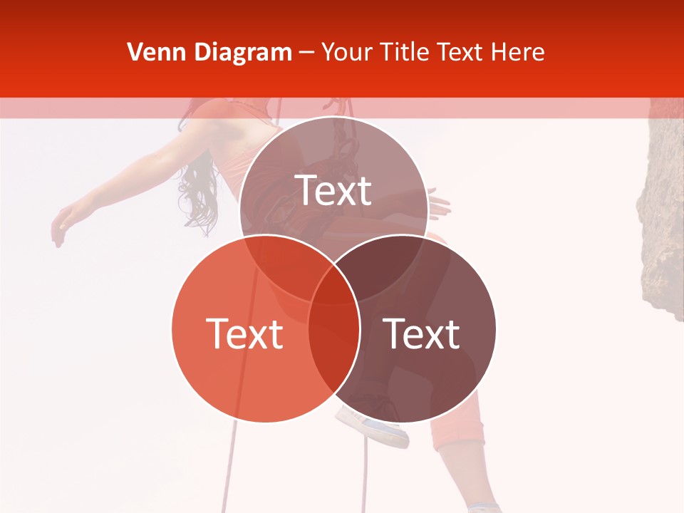 Woman Climbing Danger PowerPoint Template