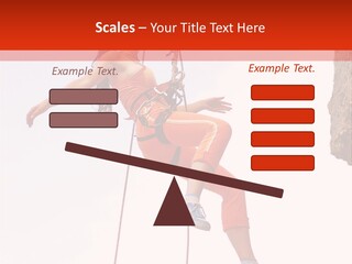 Woman Climbing Danger PowerPoint Template
