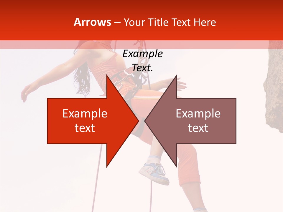 Woman Climbing Danger PowerPoint Template