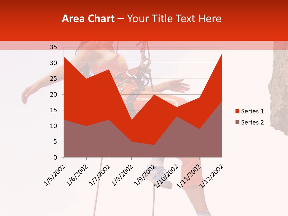 Woman Climbing Danger PowerPoint Template