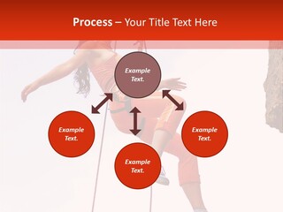 Woman Climbing Danger PowerPoint Template