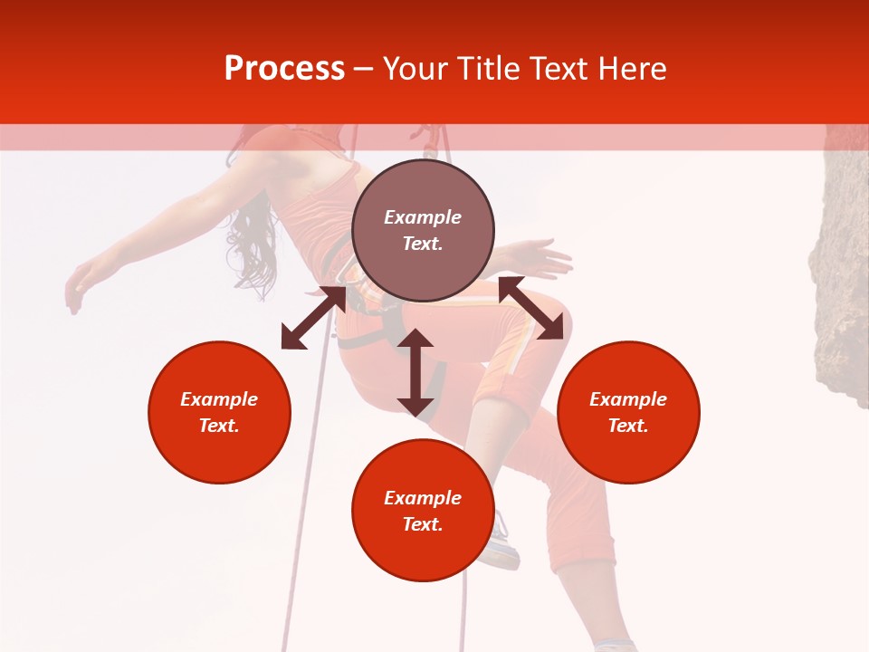 Woman Climbing Danger PowerPoint Template