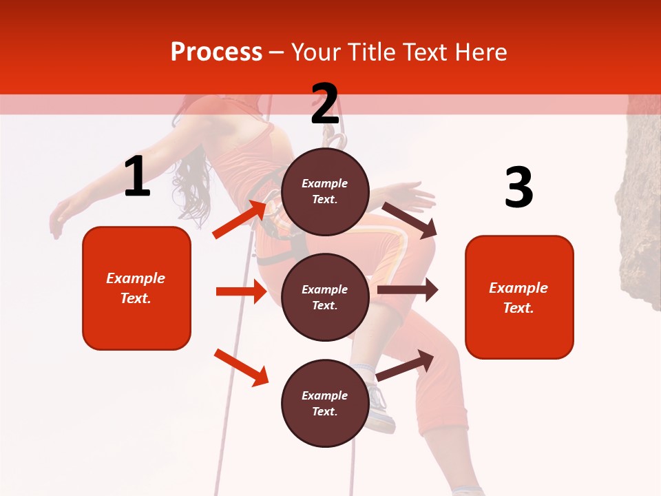 Woman Climbing Danger PowerPoint Template