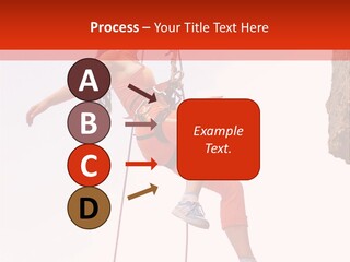 Woman Climbing Danger PowerPoint Template