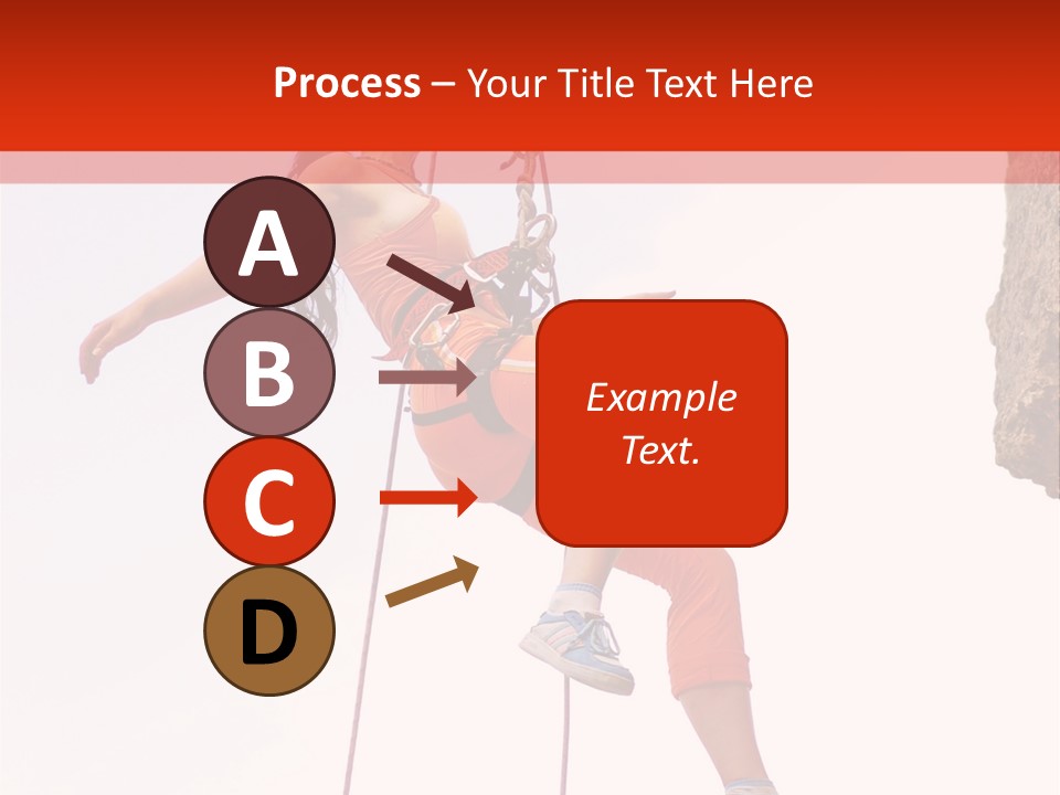 Woman Climbing Danger PowerPoint Template