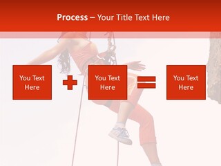 Woman Climbing Danger PowerPoint Template