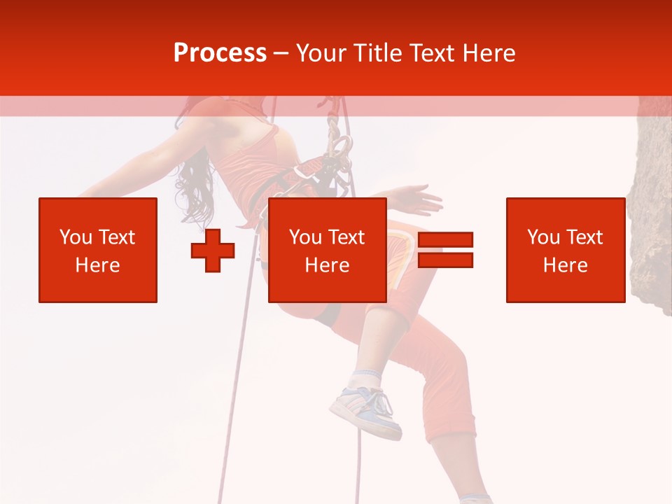 Woman Climbing Danger PowerPoint Template