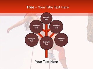 Woman Climbing Danger PowerPoint Template