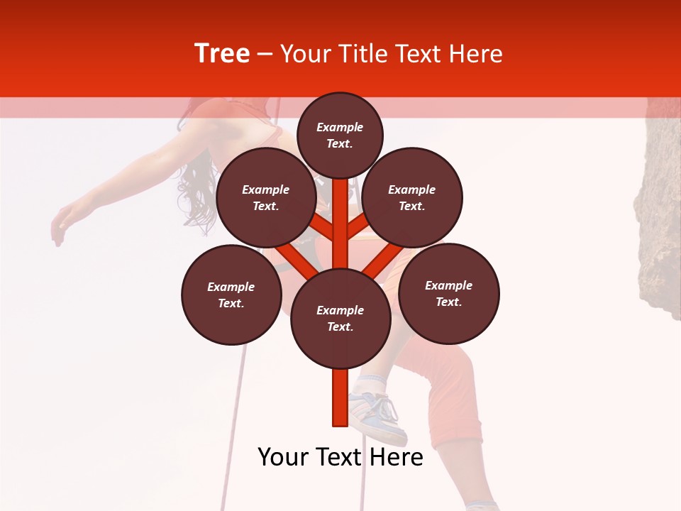 Woman Climbing Danger PowerPoint Template