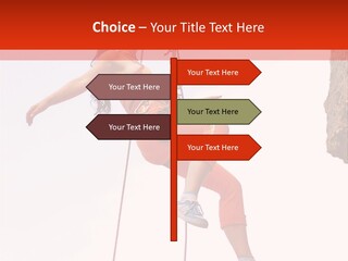 Woman Climbing Danger PowerPoint Template