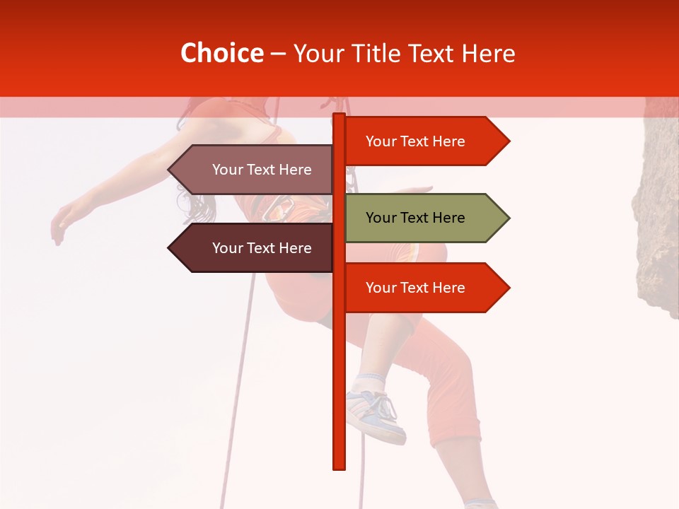 Woman Climbing Danger PowerPoint Template