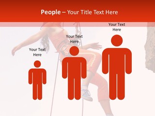 Woman Climbing Danger PowerPoint Template