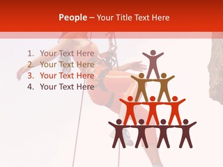Woman Climbing Danger PowerPoint Template