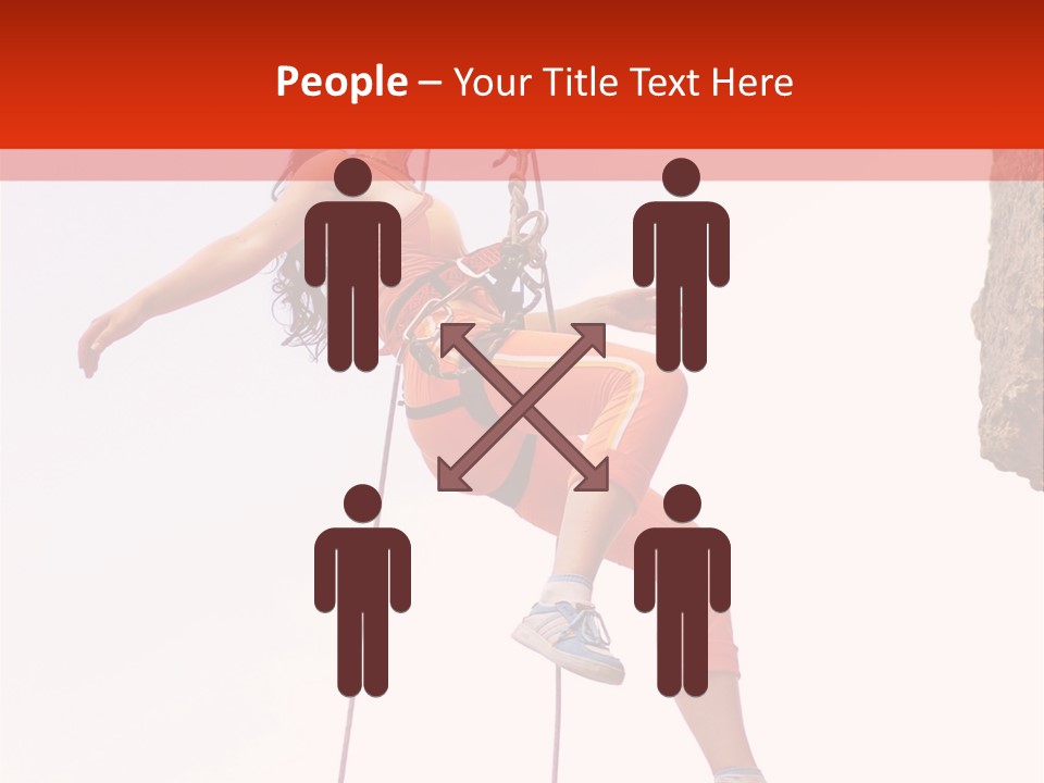 Woman Climbing Danger PowerPoint Template