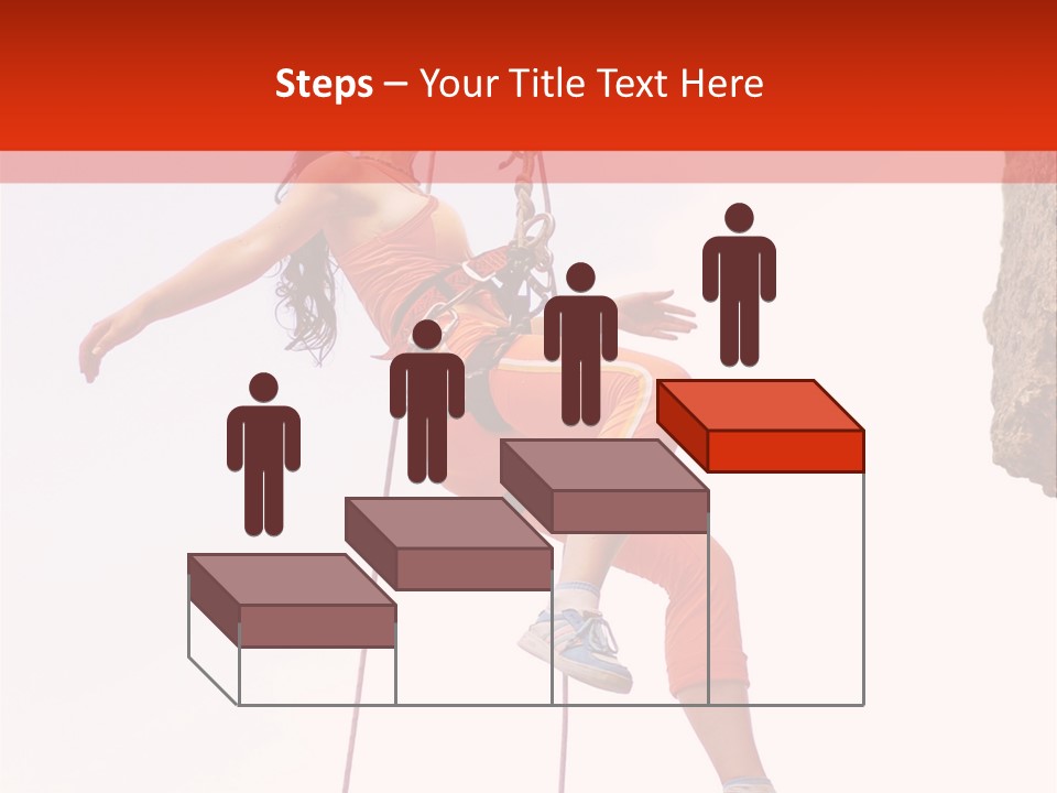 Woman Climbing Danger PowerPoint Template
