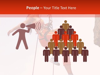 Woman Climbing Danger PowerPoint Template