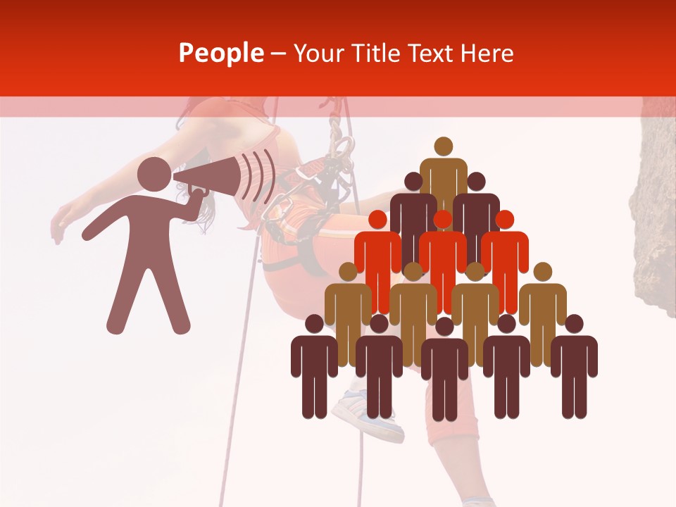 Woman Climbing Danger PowerPoint Template