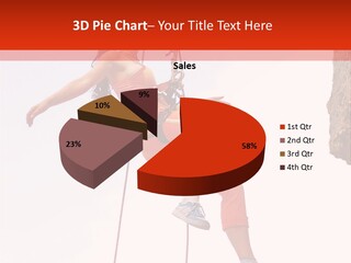 Woman Climbing Danger PowerPoint Template