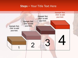 Woman Climbing Danger PowerPoint Template