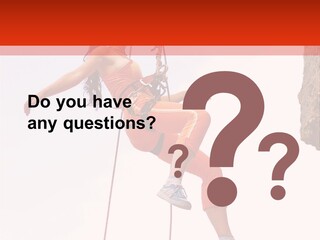 Woman Climbing Danger PowerPoint Template