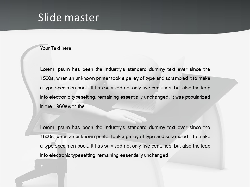 A Person Sitting At A Desk With A Laptop PowerPoint Template