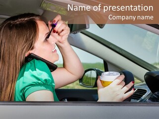 Eyes Distraction Driving PowerPoint Template