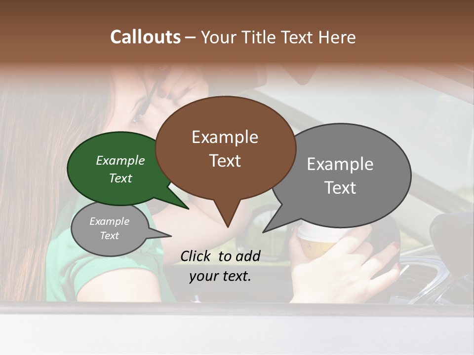 Eyes Distraction Driving PowerPoint Template