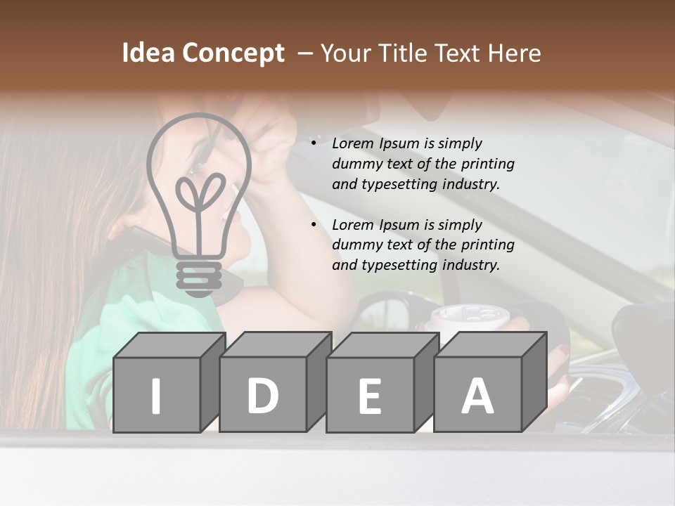 Eyes Distraction Driving PowerPoint Template