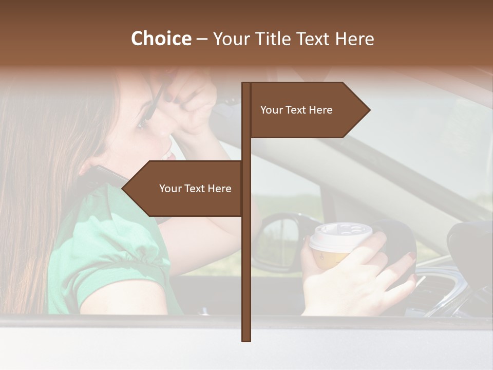 Eyes Distraction Driving PowerPoint Template