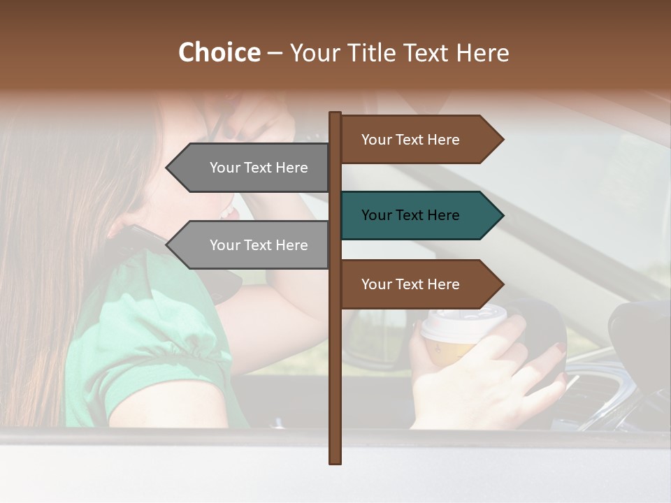 Eyes Distraction Driving PowerPoint Template