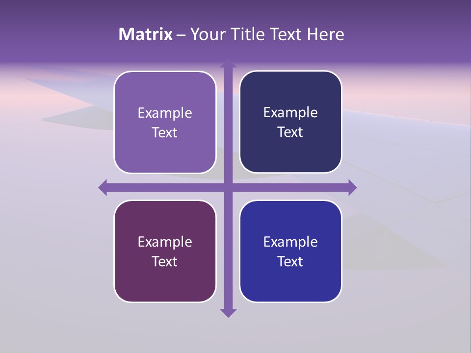 A View Of The Wing Of An Airplane In The Sky PowerPoint Template