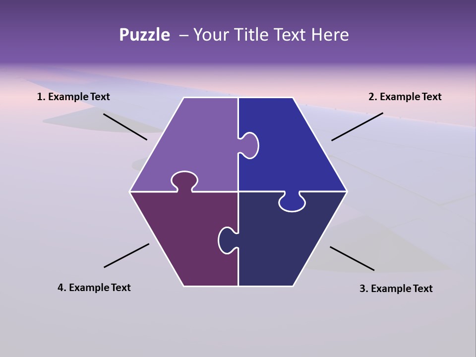 A View Of The Wing Of An Airplane In The Sky PowerPoint Template