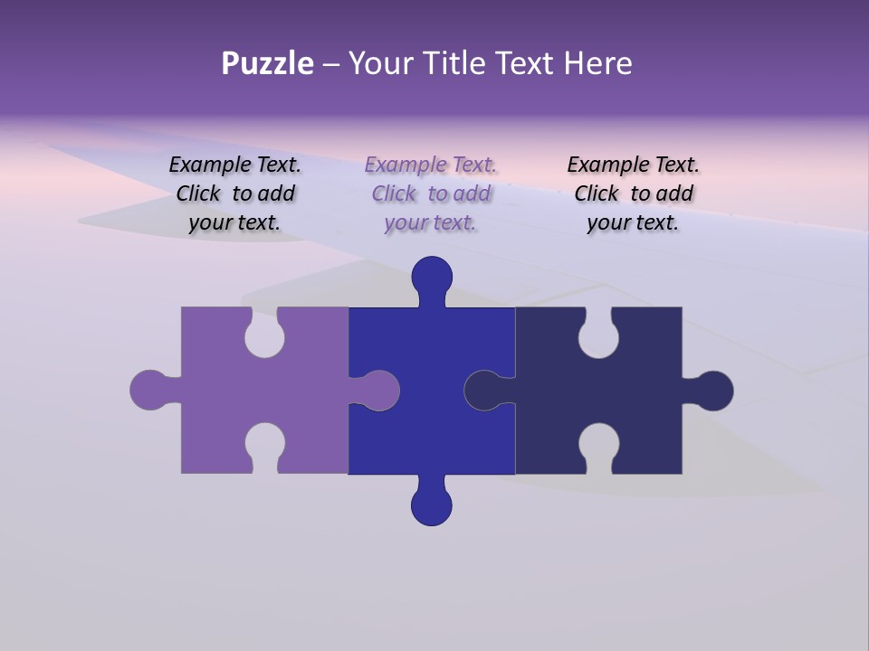 A View Of The Wing Of An Airplane In The Sky PowerPoint Template