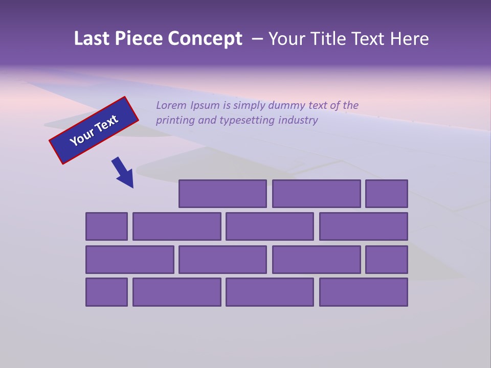 A View Of The Wing Of An Airplane In The Sky PowerPoint Template