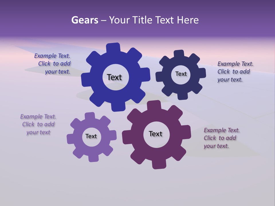 A View Of The Wing Of An Airplane In The Sky PowerPoint Template
