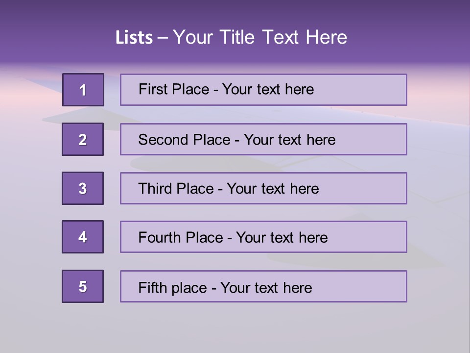 A View Of The Wing Of An Airplane In The Sky PowerPoint Template