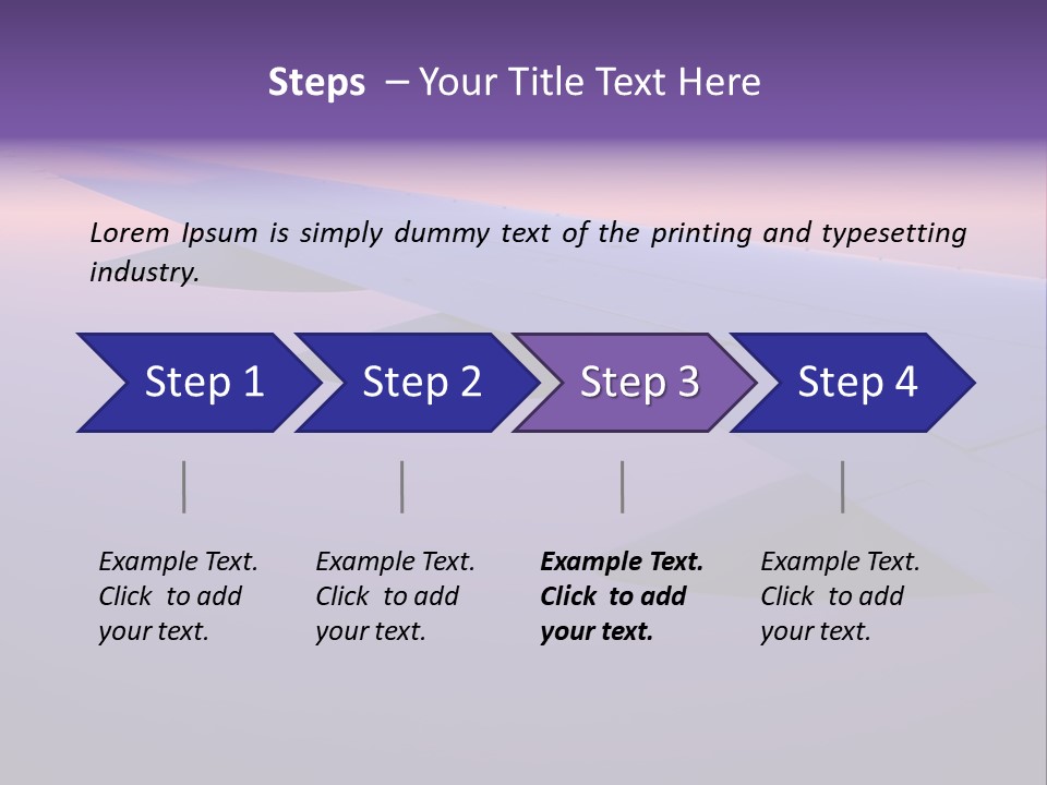 A View Of The Wing Of An Airplane In The Sky PowerPoint Template