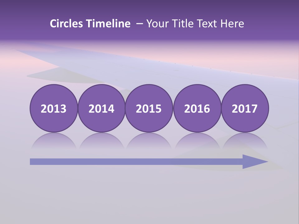 A View Of The Wing Of An Airplane In The Sky PowerPoint Template