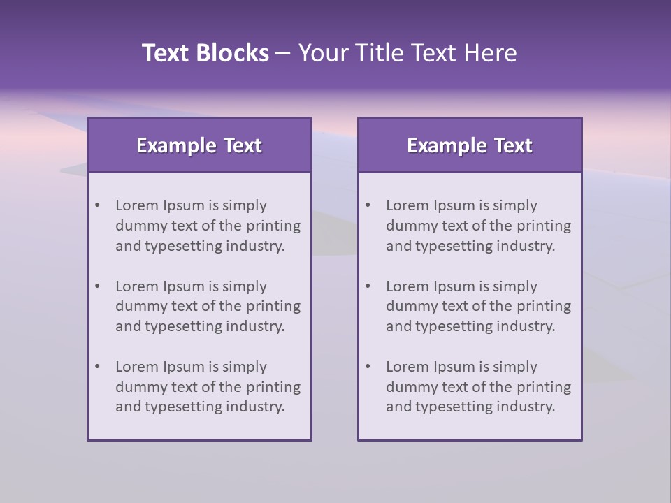 A View Of The Wing Of An Airplane In The Sky PowerPoint Template