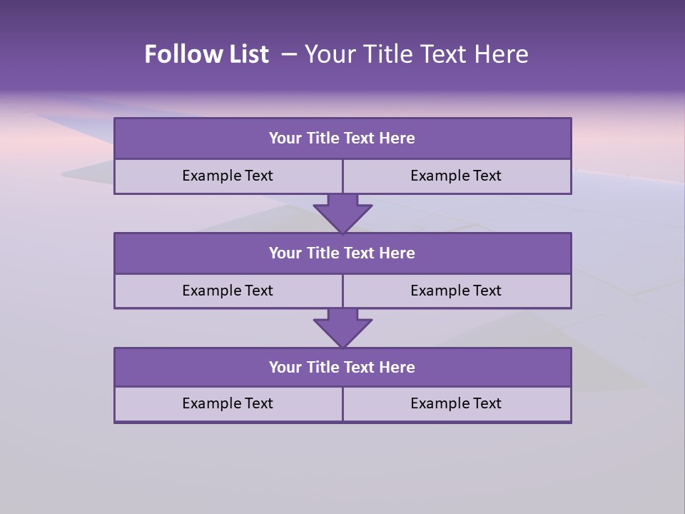 A View Of The Wing Of An Airplane In The Sky PowerPoint Template