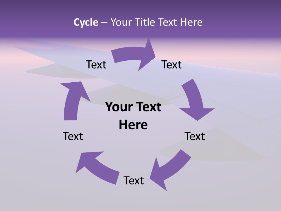 A View Of The Wing Of An Airplane In The Sky PowerPoint Template
