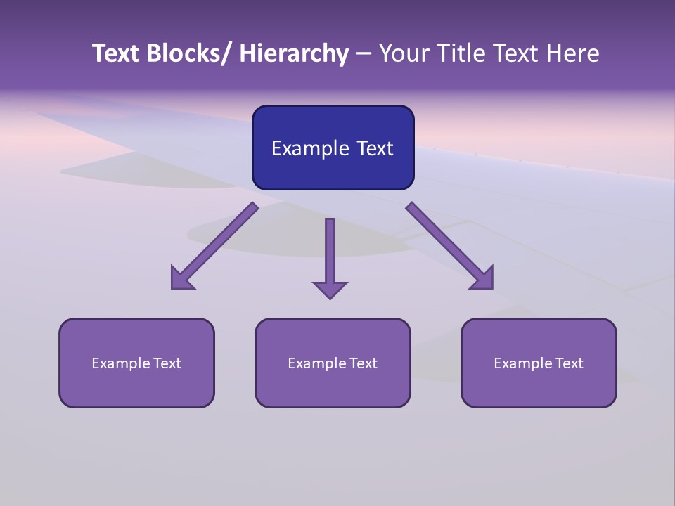 A View Of The Wing Of An Airplane In The Sky PowerPoint Template