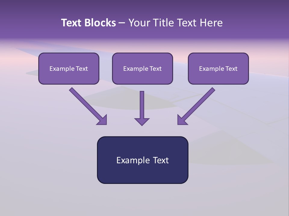 A View Of The Wing Of An Airplane In The Sky PowerPoint Template
