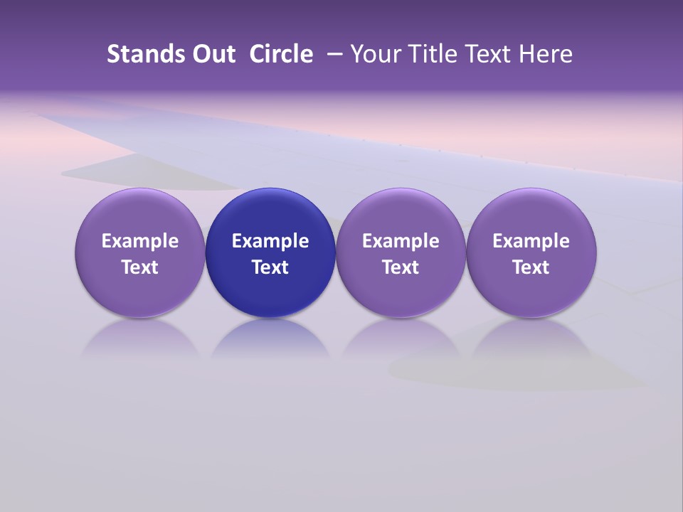 A View Of The Wing Of An Airplane In The Sky PowerPoint Template