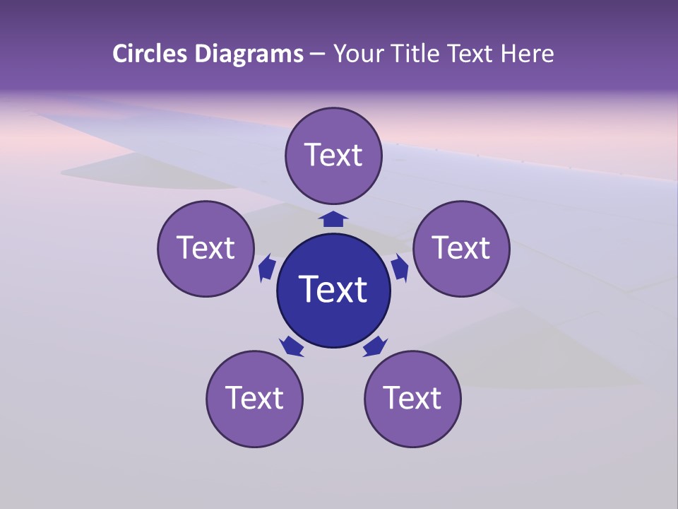 A View Of The Wing Of An Airplane In The Sky PowerPoint Template